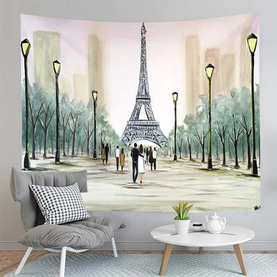 Eiffel Tower Tapestry Lover Couple Tapestry Romantic Scenery Tapestry Home Living Room Dorm Bedroom Aesthetics Decor Tapestries
