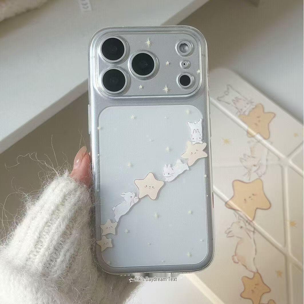 

Little Rabbit Stars Transparent Soft Shell Case for Apple iPhone 12, 13 Pro, 14, 15, 16, 17 Pro Max iPhone 17 Pro