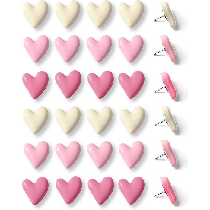 30 pcs - Heart Decorative P, Gold Cute P for Bulletin Board, Office or Home (30Pcs-Gold)