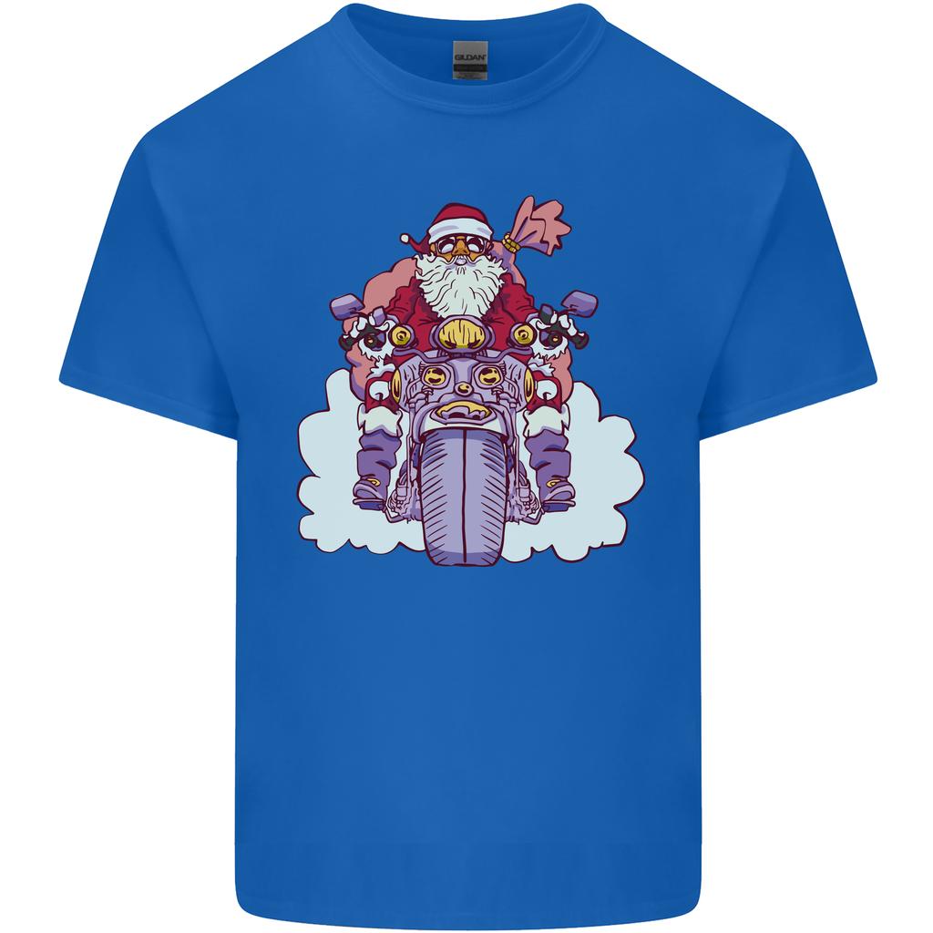 Biker Santa Christmas Motorcycle Motorbike Unisexs Light Cotton TShirt