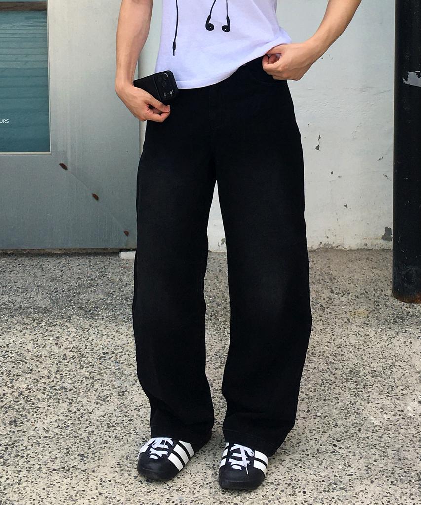 Loghideumatin Wide Fit Denim Pants (Black)