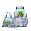 New Printed Rhythm Box Student School Bag Three-piece Casual Sprunki Backpack Crossbody Bag Pencil Bag D