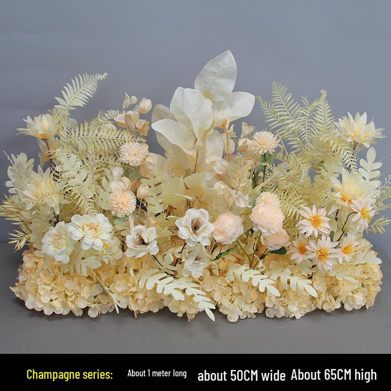 Blue Artificial Flower Row for Wedding Aisles and T-stage Decorations