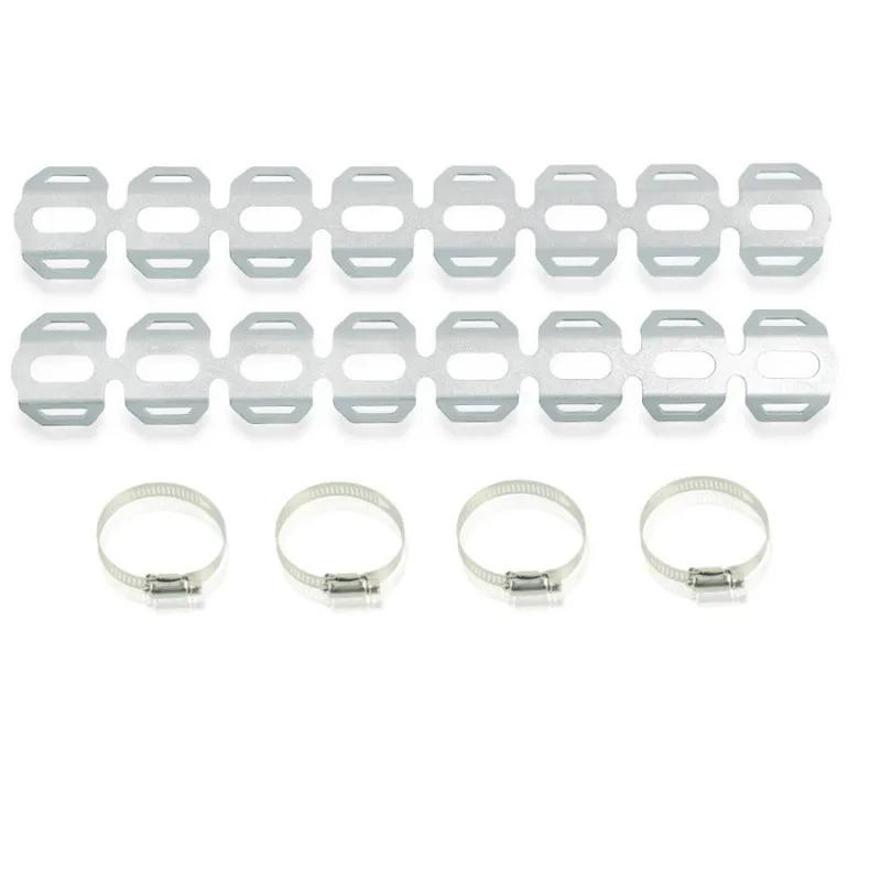 

Titanium-coated universal Motorcycle exhaust shield that protects against heat