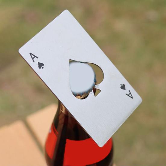 2/3Pcs Poker Card Bottle Opener Heavy Duty Stainless Steel Spade A Manual Beer Bottle Can Opening Tool Kitchen Gadget Seniors Arthritis Chef Gift