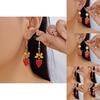 Flower Earrings Alloy Pearl Drop Jewelry For Women With Fruit Design For Casual Wear