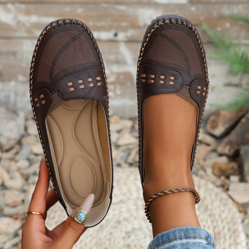Ραμμένα Flat Loafers για γυναίκες