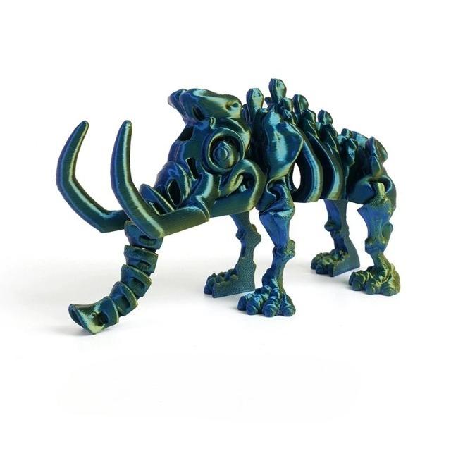 3D Printing Mammoth Dinosaur Model – Full Jointed Movable Figurine, Realistic Desktop Craft Ornament & Gift