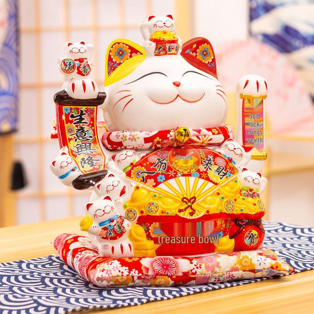 Lucky Cat 2025 Model: Automatic Waving Hand Ornament for Business Prosperity and Home Decor