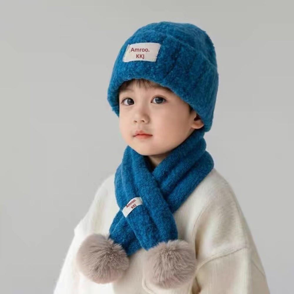 Warm Plush Knit Beanie Scarf Soft Baby Beanie Hat New Children Winter Hat Kids Winter Wear