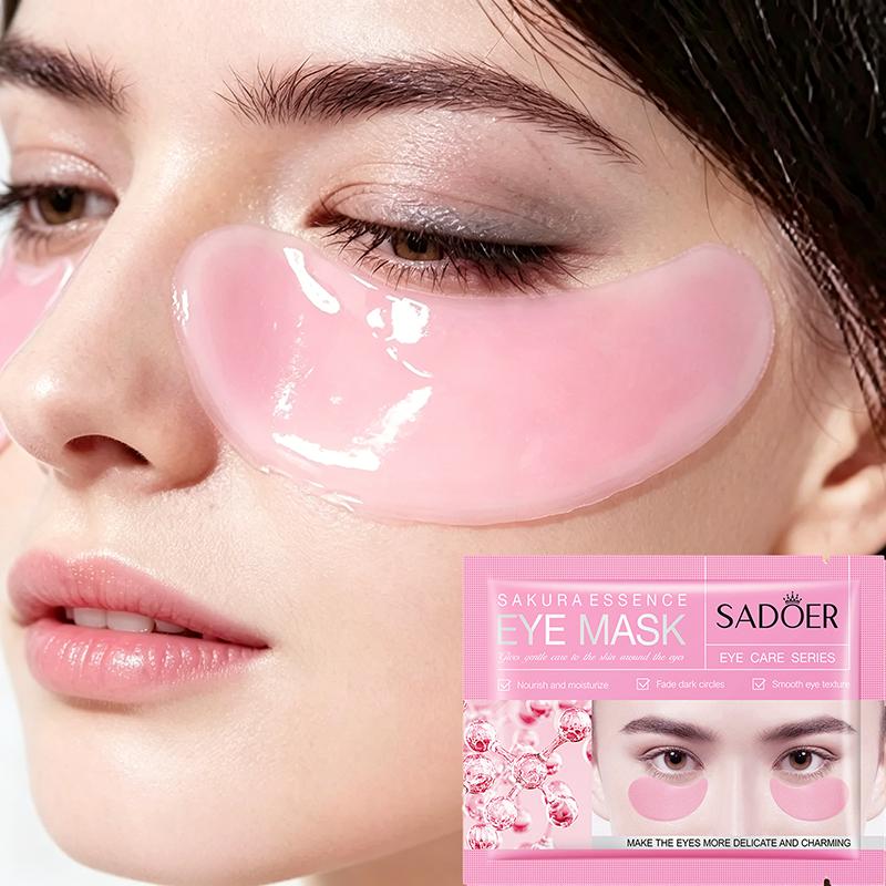Cherry Blossom Extract Eye Mask Anti-Wrinkle Eye Patches Fade Fine Line Remove Dark Circle Bag Anti-Puffiness Moisturizing Brighten Skin Care