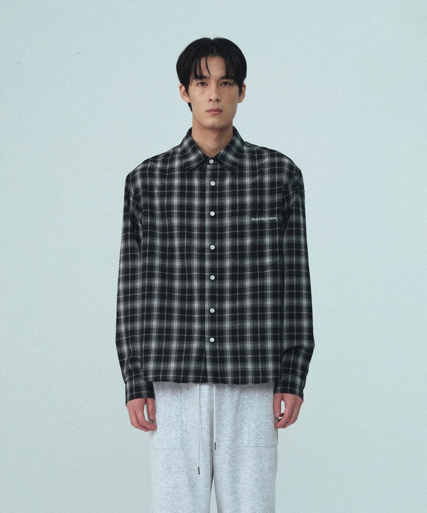 REST&RECREATION Oversized Check Shirt - Black