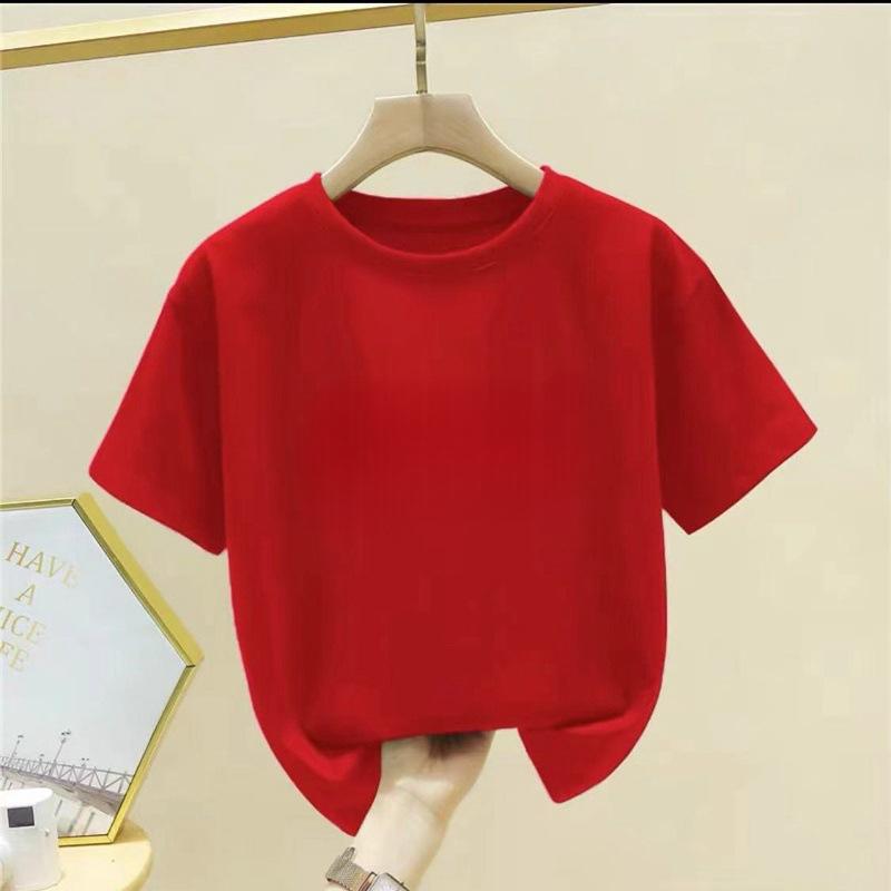Summer Kindergarten Pure Cotton Short Sleeve T Shirt Kids Sports Day Class Uniform Printed Top