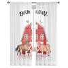 Watercolor Farm Animal Tulle Curtains Sheer Printed Drapes for Living Room Bedroom Balcony Hall Home Decor
