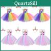 Children's Cosplay Dress With Unicorn Theme And Rainbow Pattern