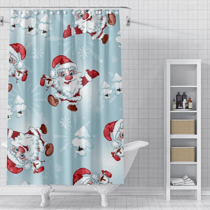 

Украшение дома шторки для душа для ванной водонепроницаемая шторная ткань Современный скандинавский стиль Гостиная С Рождеством зимний 90x180cm