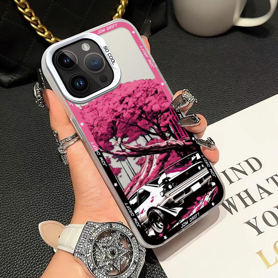 Soft Shell Case for iPhone 16e 11 12 13 Pro Max 14 15 16 Plus Japanese JDM Drift Car