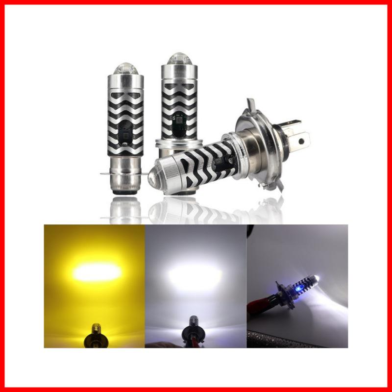 Led Motorcycle Light Moto Accessories 3000K+6000K 12V Headlight Bulbs Dual Color Auxiliary Spotlight Lamp