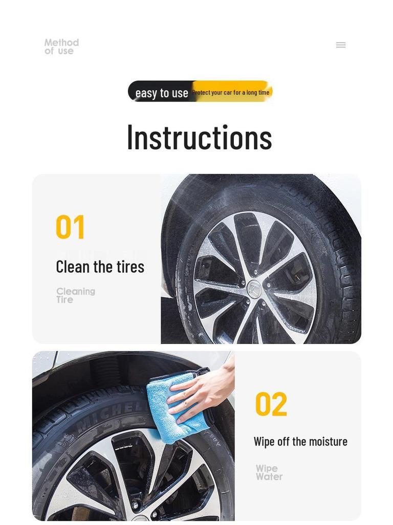 Tire Shine & Conditioner: Dustproof, Anti-Ash, Black Bright Glaze for 3D Tire Refresh