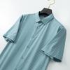 Dibinze Men's Plus Size Loose Fit Striped Short Sleeve Polo Shirt