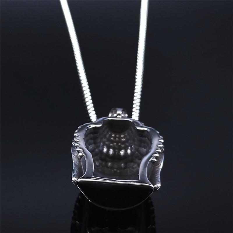 Bohemia Yoga Buddha Head Stainless Steel Necklace Women Silver Color Statement Necklaces Jewelry Collares Para Mujer NZZ64S04