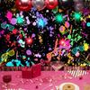 Avezano Neon Glow in The Dark Backdrop Paint Splatter Graffiti Glow Party 80s 90s Themed Birthday Background Colorful Neon Party Birthday Backdrops