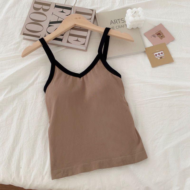 

Красивая спина, соответствующая цвету, длинная майка на подтяжках для женщин, носящих на улице, с накладкой на грудь, цельный сексуальный бюстгальтер с антибликовым эффектом на груди M хаки