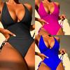 Costume da bagno sexy a fascia intera da donna 2023 stile europeo e americano, tinta unita e stampato