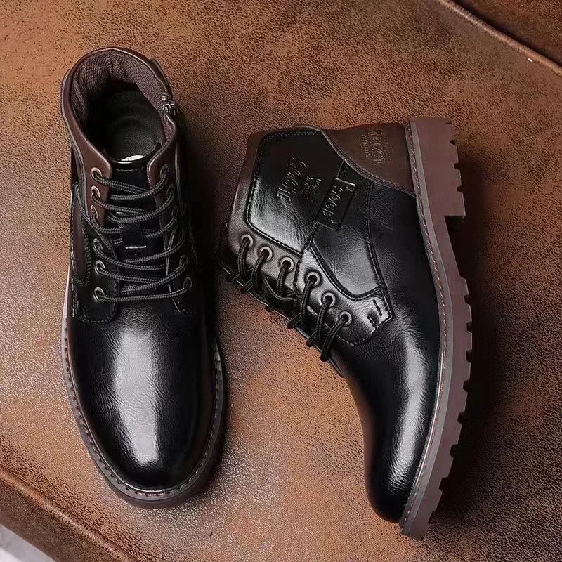 Men Boots Autumn Winter Male Booties Outdoor Vintage Brown Boots Ankle Work Boots Beef Tendon Bottom