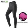 Wosawe Women Mountain Bike Yoga Pants Moisture Wicking Sweat Reflective Cycling Leggings Sponge Padded Cycling Shorts