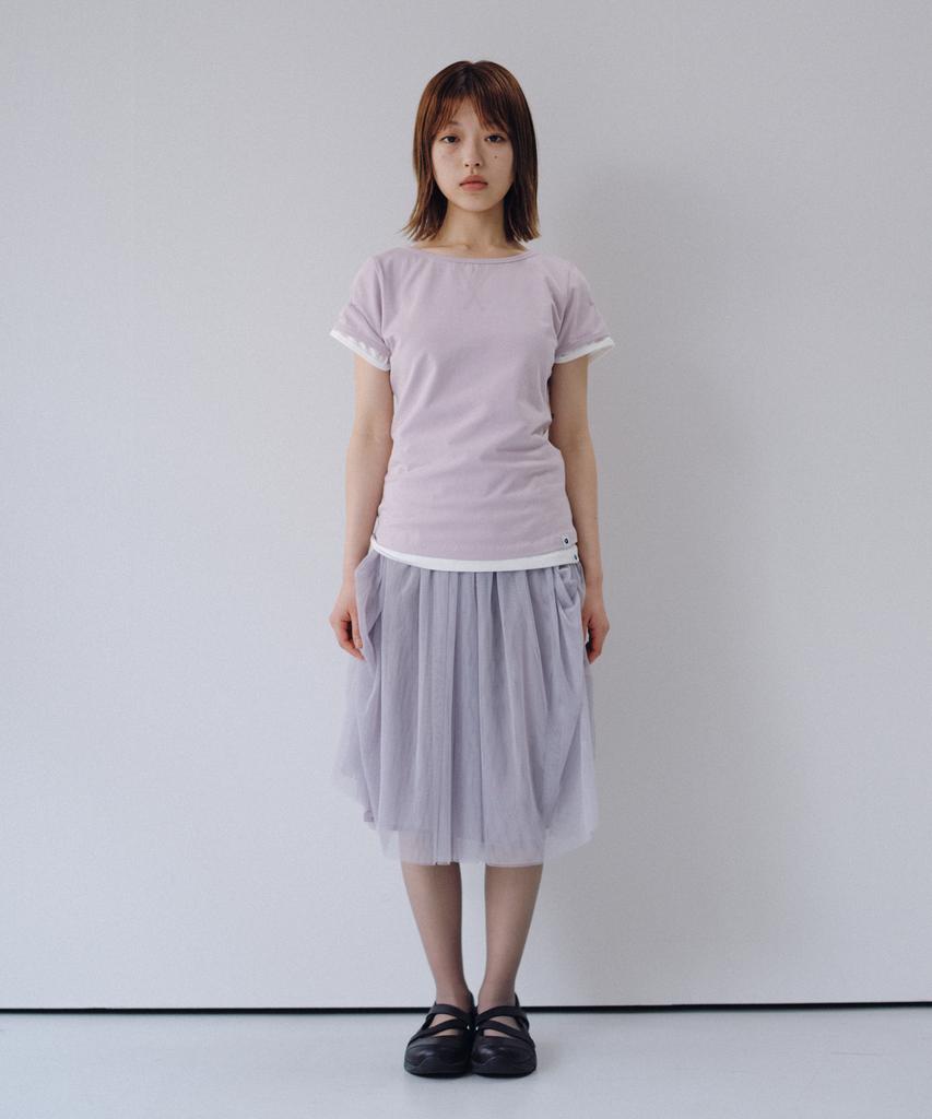 Ohesio Back Button Shirring T-Shirt, Lavender