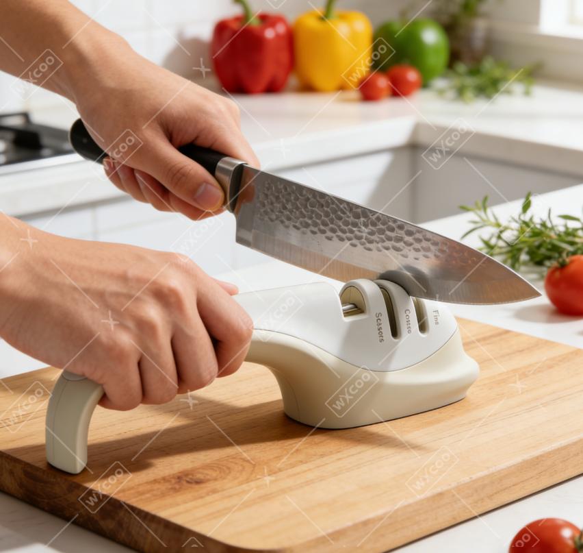 Handheld 3 Stage Knife Sharpener for Kitchen Knife Scissor Sharpening Tools Coarse Fine Grinding To Repair Restore Polish Blades