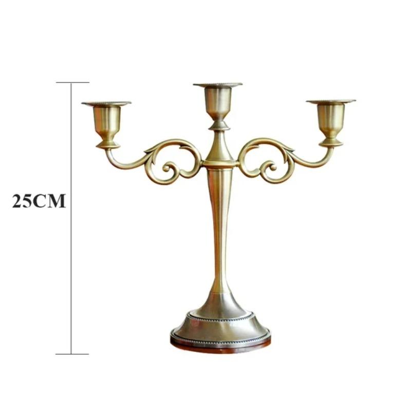 

Retro Bronze Candlesticks Metal 5-arms/3 Arms Candle Holders Wedding Table Home Decoration Desktop Ornament Vintage Candle Stand