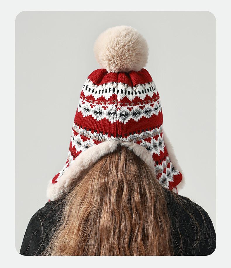 Japanese Faux Rabbit Fur Lei Feng Hat: Warm, Fleece-Lined, Ear-Protecting Winter Hat for Cycling & Skiing