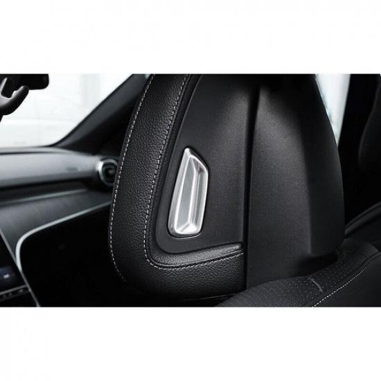Cover Trim - Silver Steel For Benz C-Class Seat Headrest Button Switch