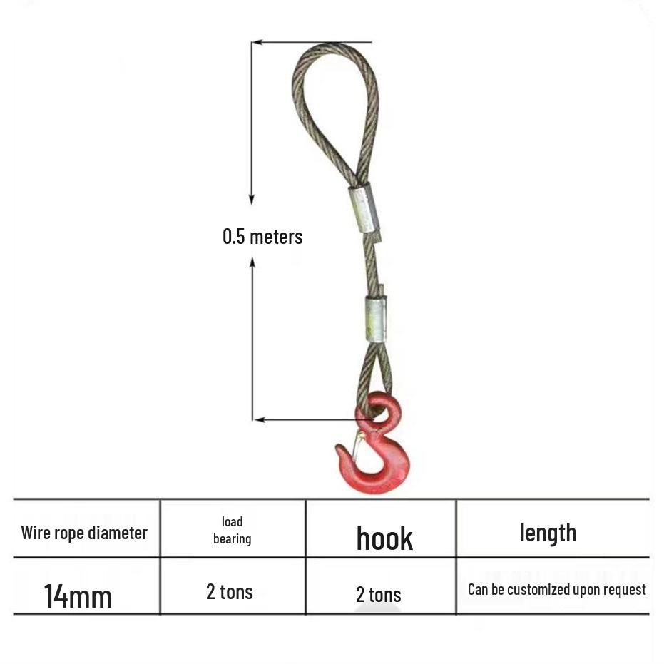 Pressed Oily Double-Leg Wire Rope Hook Sling for Lifting