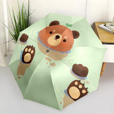 1pc Bear In Hot Tub with Paws Umbrella with Plastic Handle,Suitable for All Seasons UmbrellaPT490