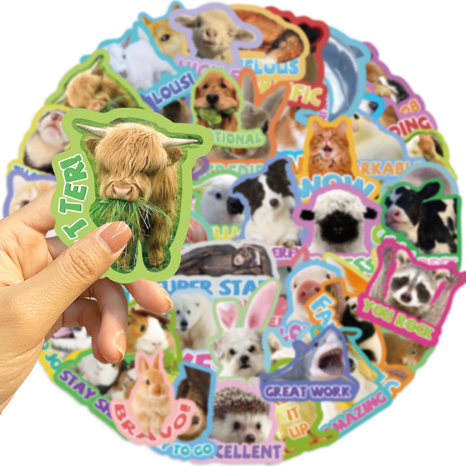 

50 Cartoon Teacher Animal Reward Graffiti Stickers Decorate Guitar Notebook Suitcase DIY Waterproof