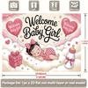 2D flat design 1-piece baby welcoming banner - suitable for baby welcoming parties weddings and birthday celebrations
