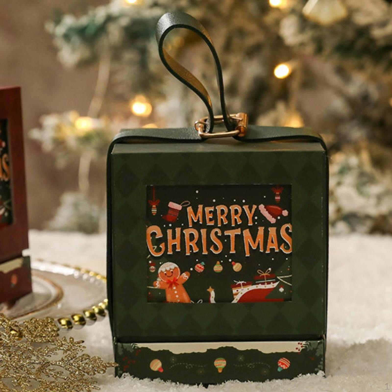 

Рождественская коробка для конфет, подарок для вечеринки, держатель для сладостей и печенья, рождественский контейнер для угощений на праздник,