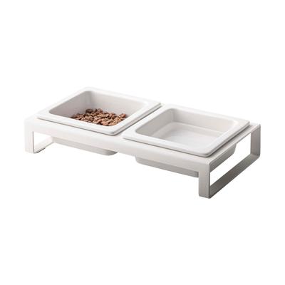 Yamazaki Pet Food Bowl Stand Set, Tower, White, Approx. W29 X D15.5 X H6cm, Pet Supplies, Food Bowl, 4206