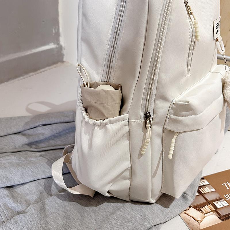 Einfarbiger Rucksack für Damen und Herren, Modischer Schul-Reise-Tagesrucksack mit mehreren Taschen
