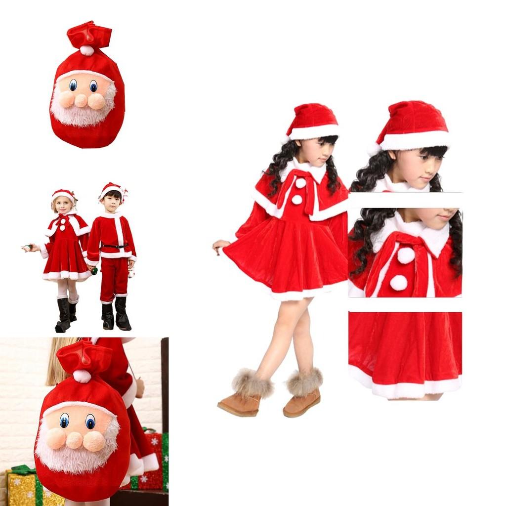 Kids Xmas Outfit Boys Girls Santa Claus Cosplay Costume Christmas Clothes