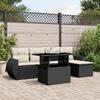 Vidaxl 6-Cz. Set di Mobili da Giardino con Cuscini, Polyrattan Nero