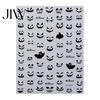 Funny Expression Nail Decals Halloween Art Stickers, 3D Embossed Skeleton Hand Pumpkin Bat Retro Black Stickers Decals, Self-Adhesive Manicure