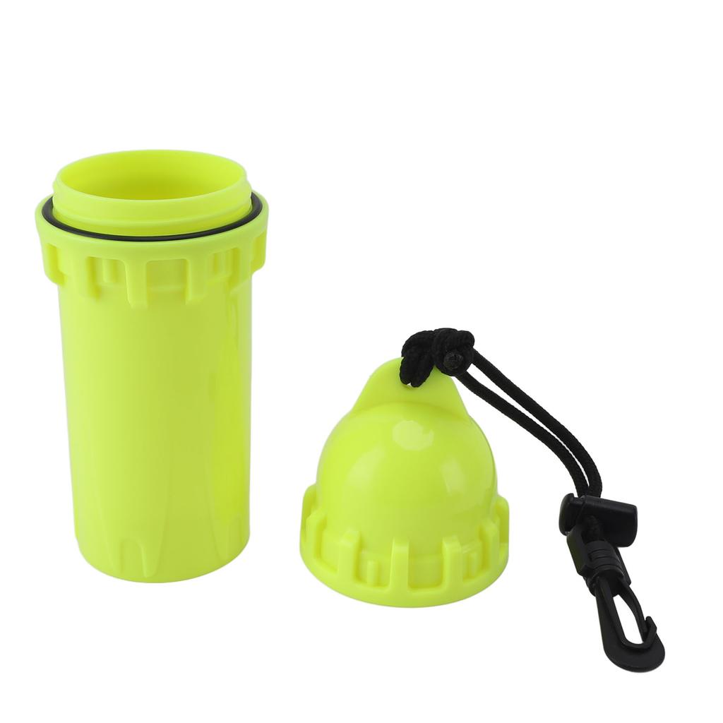 Scuba Diving Snorkeling Dry Box Underwater Waterproof Cylindrical Dry Box with Clip Yellow
