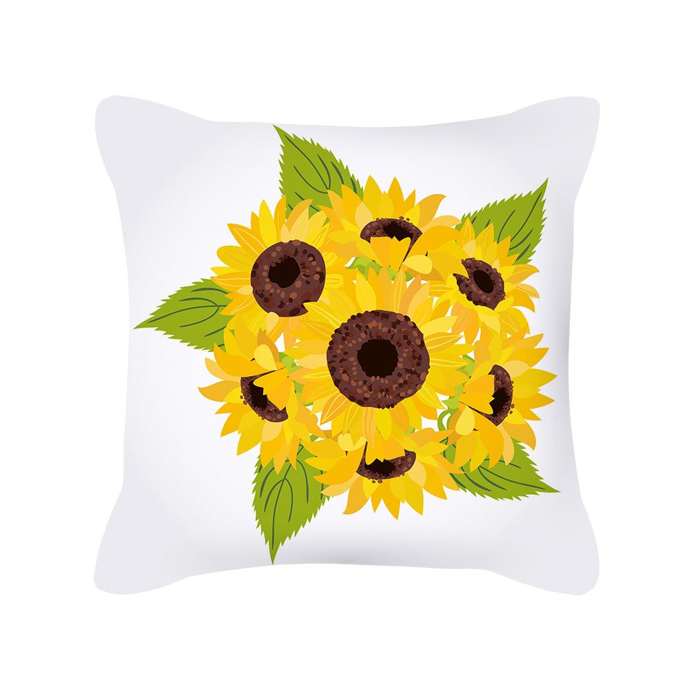 New Thanksgiving Throw Pillow Cover Yellow Letter Sunflower Office Cushion Sofa Pillow Cover