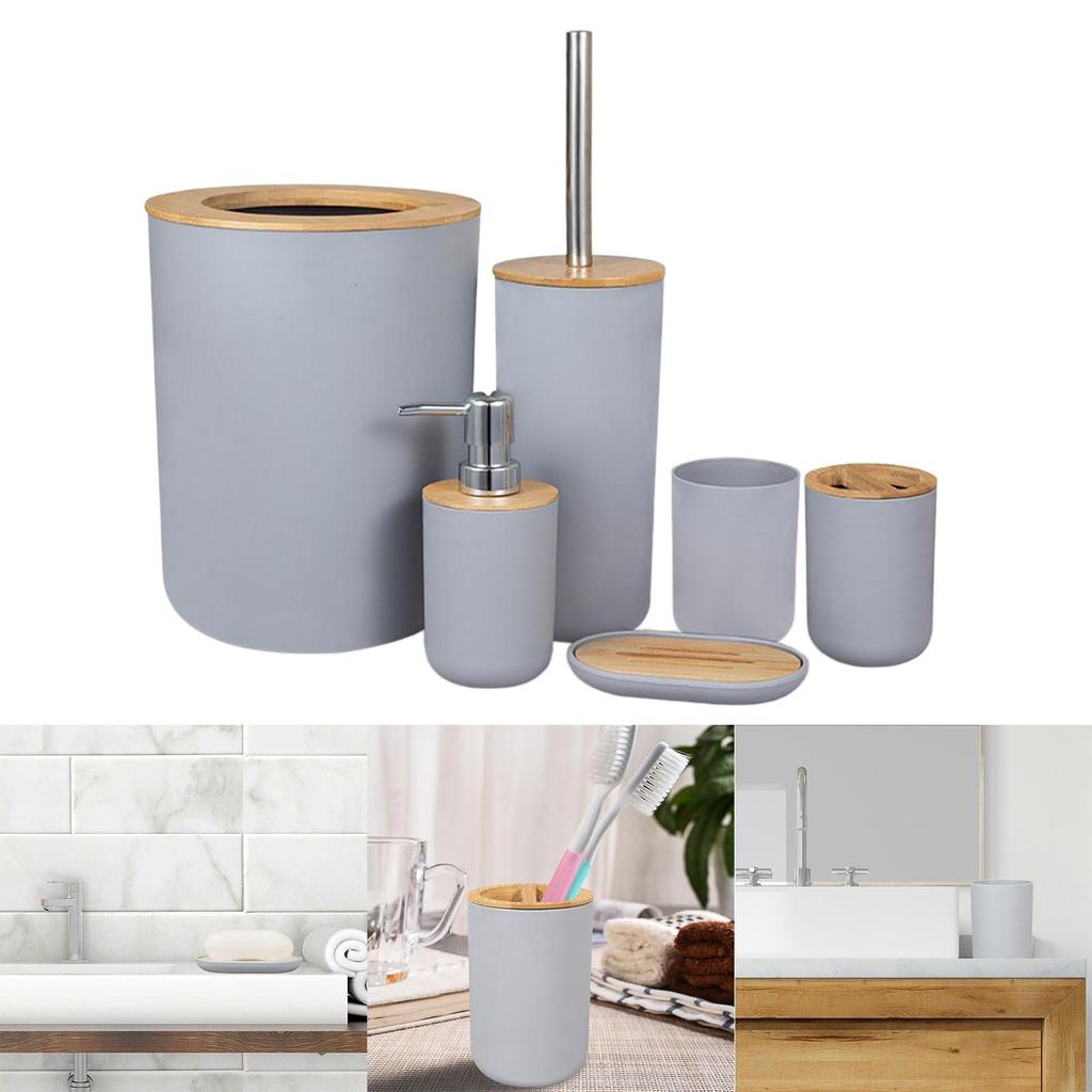 Trendy Bathroom Accessories Set Dispenser Toothbrush Tumbler