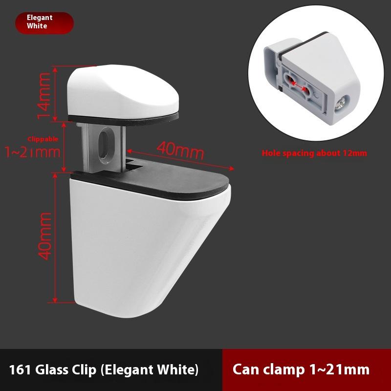 1pcs Adjustable Wood/Glass Shelf Support Clips Zinc Alloy Shelves Brackets With Anti-Slip Pads, Partition Clamps For Bathroom