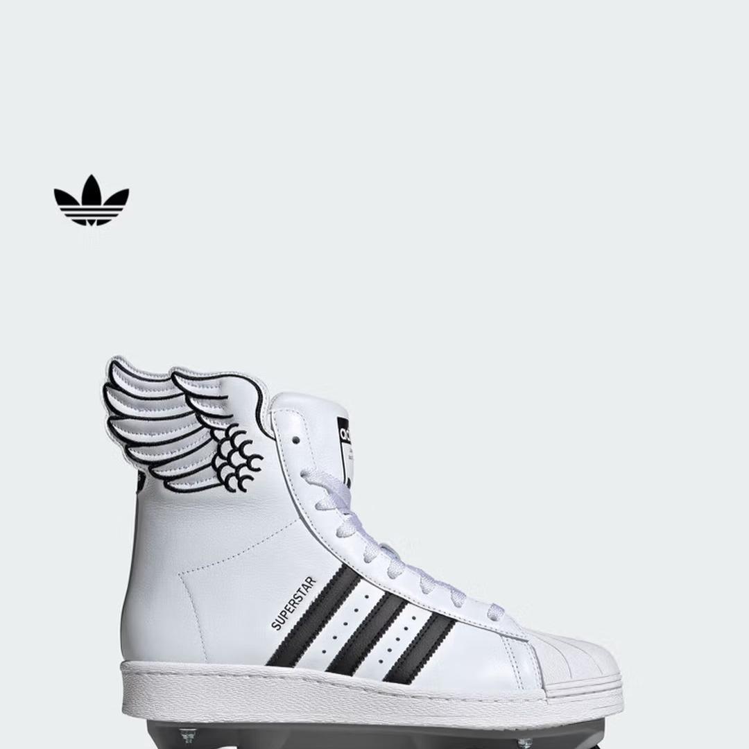 

Обувь Adidas Коллаборация с Джереми Скоттом Superstar Роликовые коньки и Коньки Adidas Трилистник JR8376 35.5 белый